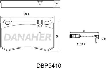 Danaher DBP5410 - Гальмівні колодки, дискові гальма avtolavka.club