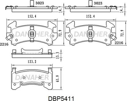Danaher DBP5411 - Гальмівні колодки, дискові гальма avtolavka.club