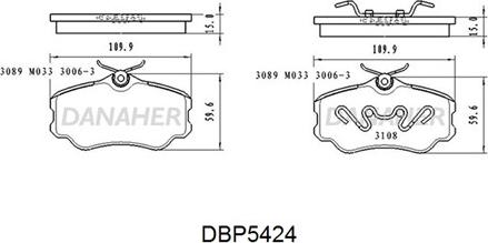Danaher DBP5424 - Гальмівні колодки, дискові гальма avtolavka.club