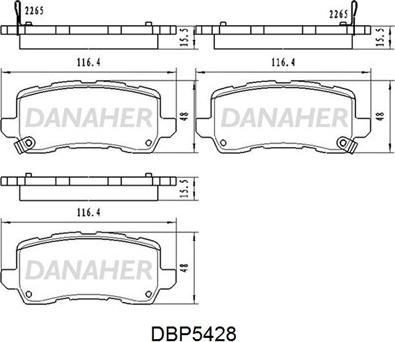 Danaher DBP5428 - Гальмівні колодки, дискові гальма avtolavka.club