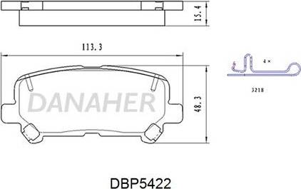 Danaher DBP5422 - Гальмівні колодки, дискові гальма avtolavka.club