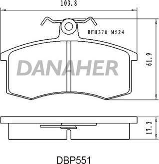 Danaher DBP551 - Гальмівні колодки, дискові гальма avtolavka.club