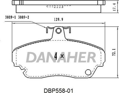 Danaher DBP558-01 - Гальмівні колодки, дискові гальма avtolavka.club