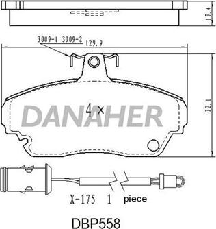 Danaher DBP558 - Гальмівні колодки, дискові гальма avtolavka.club