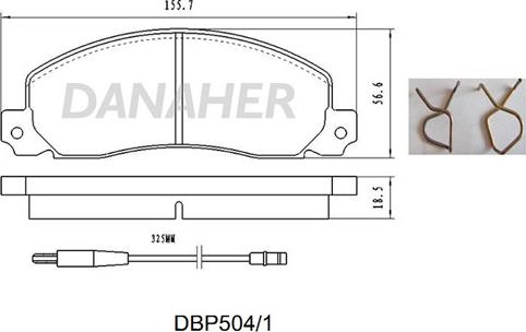 Danaher DBP504/1 - Гальмівні колодки, дискові гальма avtolavka.club