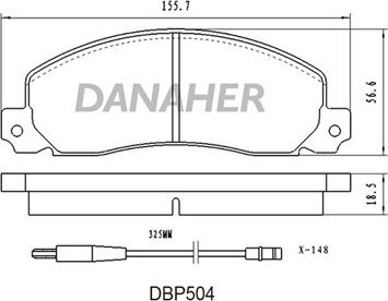 Danaher DBP504 - Гальмівні колодки, дискові гальма avtolavka.club