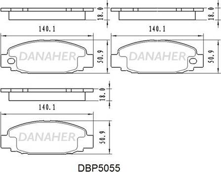 Danaher DBP5055 - Гальмівні колодки, дискові гальма avtolavka.club