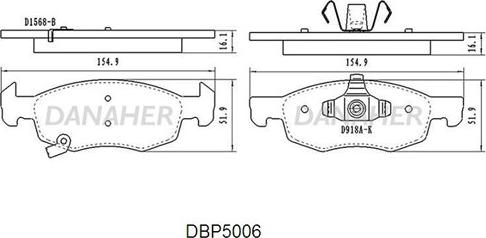 Danaher DBP5006 - Гальмівні колодки, дискові гальма avtolavka.club