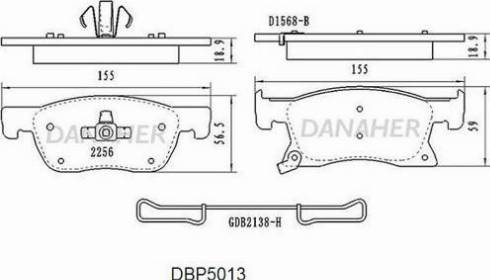 Danaher DBP5013 - Гальмівні колодки, дискові гальма avtolavka.club