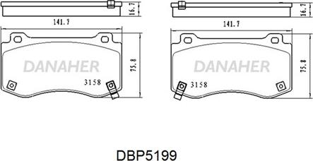 Danaher DBP5199 - Гальмівні колодки, дискові гальма avtolavka.club