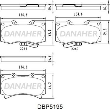Danaher DBP5195 - Гальмівні колодки, дискові гальма avtolavka.club