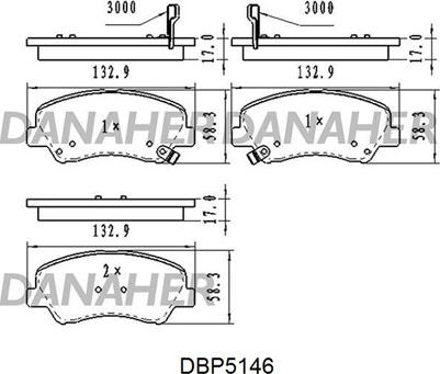 Danaher DBP5146 - Гальмівні колодки, дискові гальма avtolavka.club