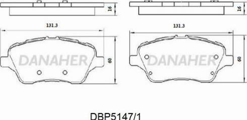 Danaher DBP5147/1 - Гальмівні колодки, дискові гальма avtolavka.club