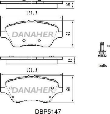 Danaher DBP5147 - Гальмівні колодки, дискові гальма avtolavka.club