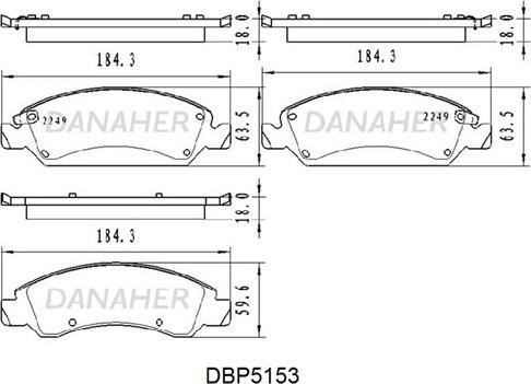 Danaher DBP5153 - Гальмівні колодки, дискові гальма avtolavka.club