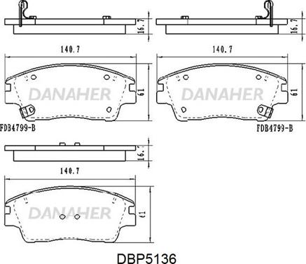 Danaher DBP5136 - Гальмівні колодки, дискові гальма avtolavka.club