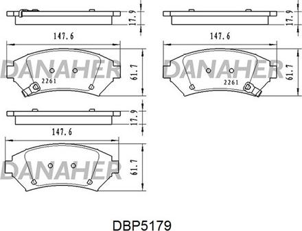Danaher DBP5179 - Гальмівні колодки, дискові гальма avtolavka.club