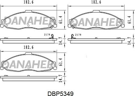 Danaher DBP5349 - Гальмівні колодки, дискові гальма avtolavka.club