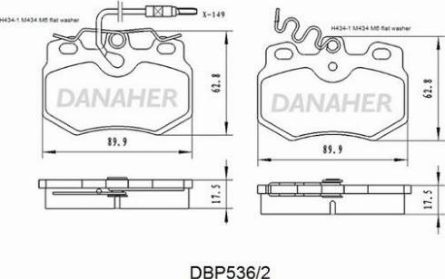 Danaher DBP536/2 - Гальмівні колодки, дискові гальма avtolavka.club