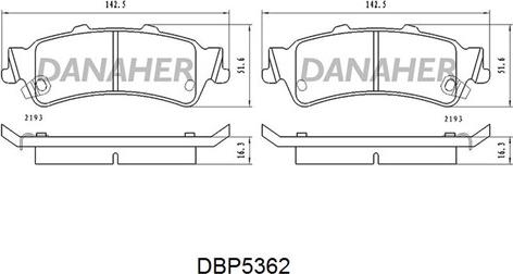 Danaher DBP536/2 - Гальмівні колодки, дискові гальма avtolavka.club