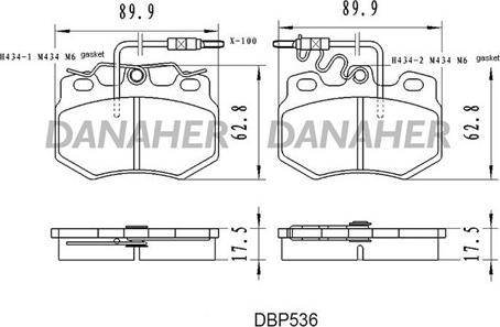 Danaher DBP536 - Гальмівні колодки, дискові гальма avtolavka.club