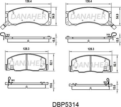 Danaher DBP5314 - Гальмівні колодки, дискові гальма avtolavka.club