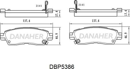 Danaher DBP5386 - Гальмівні колодки, дискові гальма avtolavka.club