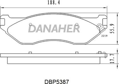 Danaher DBP5387 - Гальмівні колодки, дискові гальма avtolavka.club
