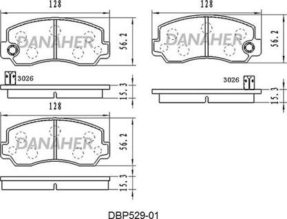 Danaher DBP529-01 - Гальмівні колодки, дискові гальма avtolavka.club