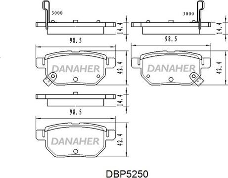 Danaher DBP5250 - Гальмівні колодки, дискові гальма avtolavka.club