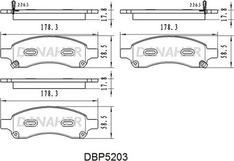 Danaher DBP5203 - Гальмівні колодки, дискові гальма avtolavka.club