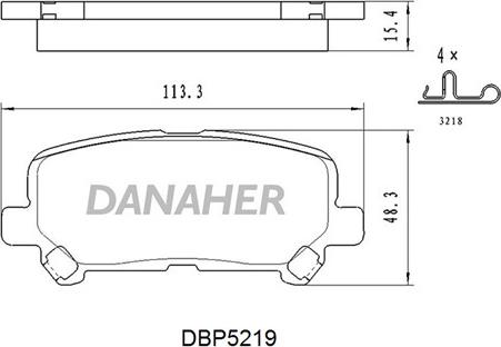 Danaher DBP5219 - Гальмівні колодки, дискові гальма avtolavka.club