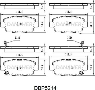 Danaher DBP5214 - Гальмівні колодки, дискові гальма avtolavka.club