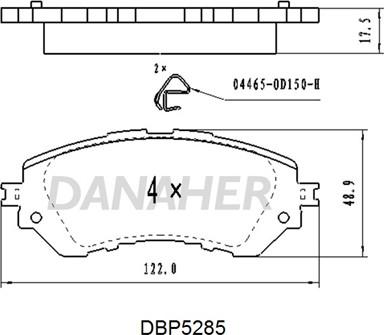 Danaher DBP5285 - Гальмівні колодки, дискові гальма avtolavka.club