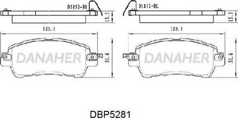 Danaher DBP5281 - Гальмівні колодки, дискові гальма avtolavka.club