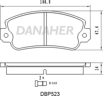 Danaher DBP523 - Гальмівні колодки, дискові гальма avtolavka.club