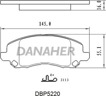 Danaher DBP5220 - Гальмівні колодки, дискові гальма avtolavka.club