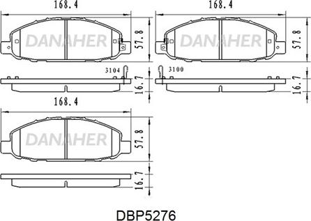 Danaher DBP5276 - Гальмівні колодки, дискові гальма avtolavka.club