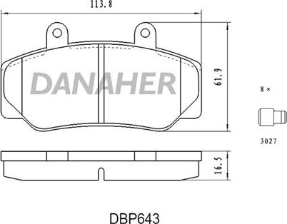 Danaher DBP643 - Гальмівні колодки, дискові гальма avtolavka.club