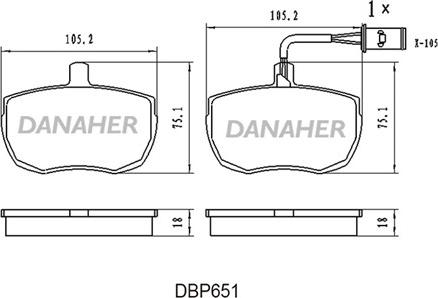 Danaher DBP651 - Гальмівні колодки, дискові гальма avtolavka.club