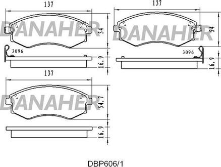 Danaher DBP606/1 - Гальмівні колодки, дискові гальма avtolavka.club