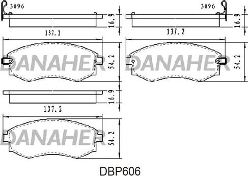 Danaher DBP606 - Гальмівні колодки, дискові гальма avtolavka.club