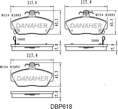 Danaher DBP618 - Гальмівні колодки, дискові гальма avtolavka.club