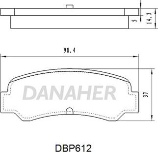 Danaher DBP612 - Гальмівні колодки, дискові гальма avtolavka.club