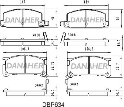 Danaher DBP634 - Гальмівні колодки, дискові гальма avtolavka.club