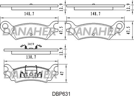 Danaher DBP631 - Гальмівні колодки, дискові гальма avtolavka.club