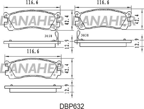 Danaher DBP632 - Гальмівні колодки, дискові гальма avtolavka.club