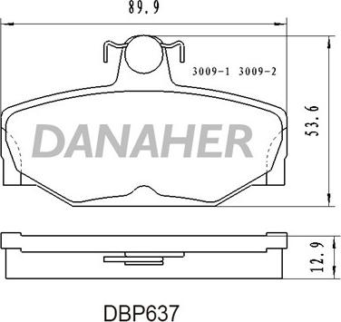 Danaher DBP637 - Гальмівні колодки, дискові гальма avtolavka.club