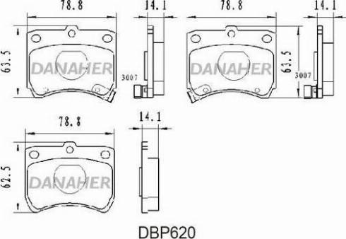 Danaher DBP620 - Гальмівні колодки, дискові гальма avtolavka.club