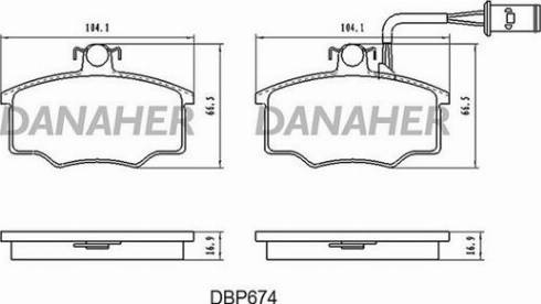 Danaher DBP674 - Гальмівні колодки, дискові гальма avtolavka.club